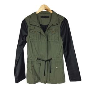 Blanc Noir black and green utility style jacket